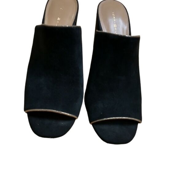 Tommy Hilfiger Sayna dressy open toe mules black with gold trim size 8 - Picture 6 of 12